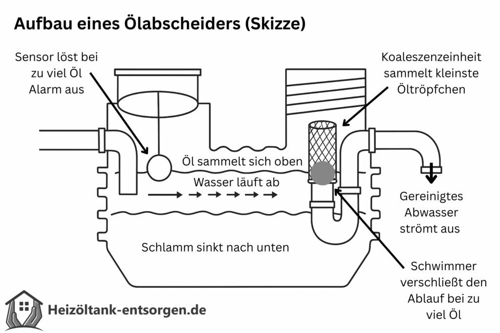 Skizze eines Ölabscheiders